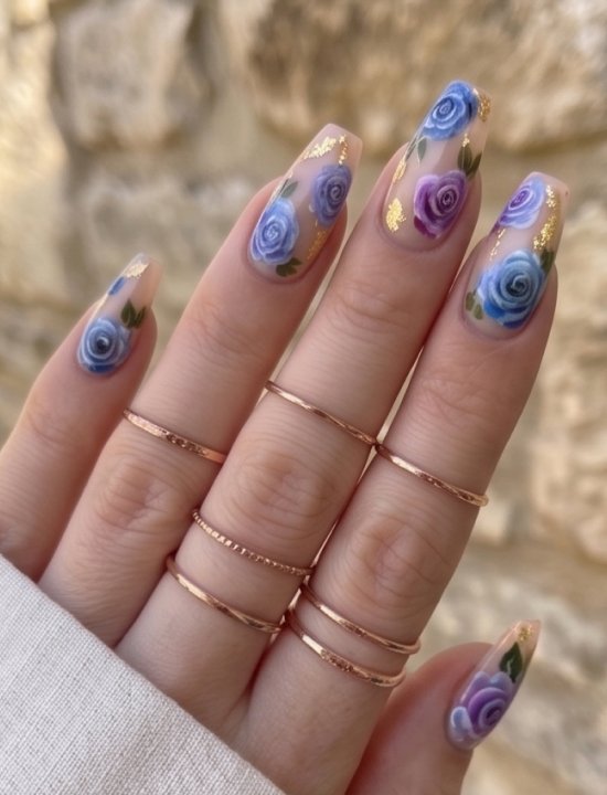 Lavara floral press-on nails wholesale