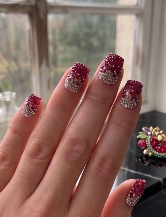 Lavara luxury rhinestone press-on nails design