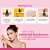 Important safety instructions and storage tips for Naildoo ASKISS professional glue remover.