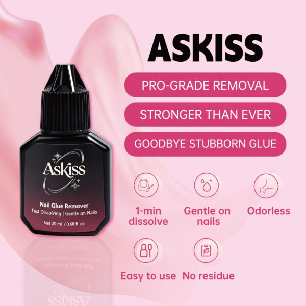 ASKISS professional grade 1-minute dissolve glue remover, a premium Naildoo brand product.