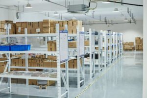 Lavara Nails organized B2B warehouse and inventory storage for bulk nail supplies
