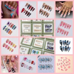 AF24B36BB00A50B74B693B4FBB656059 ASKISS Random Press-On Nails – 20 sets a bundle